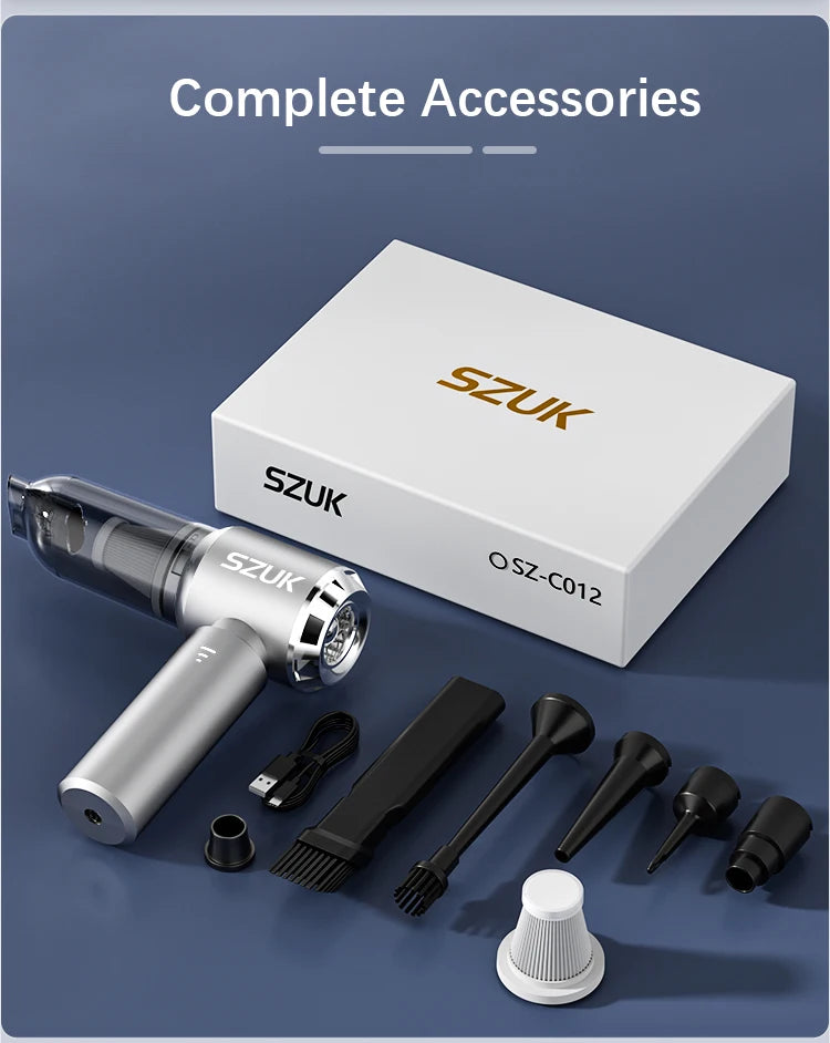 SZUK Mini Staubsauger für's Auto – Wireless Mini Handheld mit Brushless Power