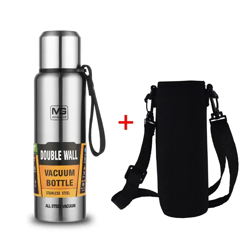 UPORS Edelstahl Vakuumflasche mit Trageschlaufe 500-1500ml für Herren