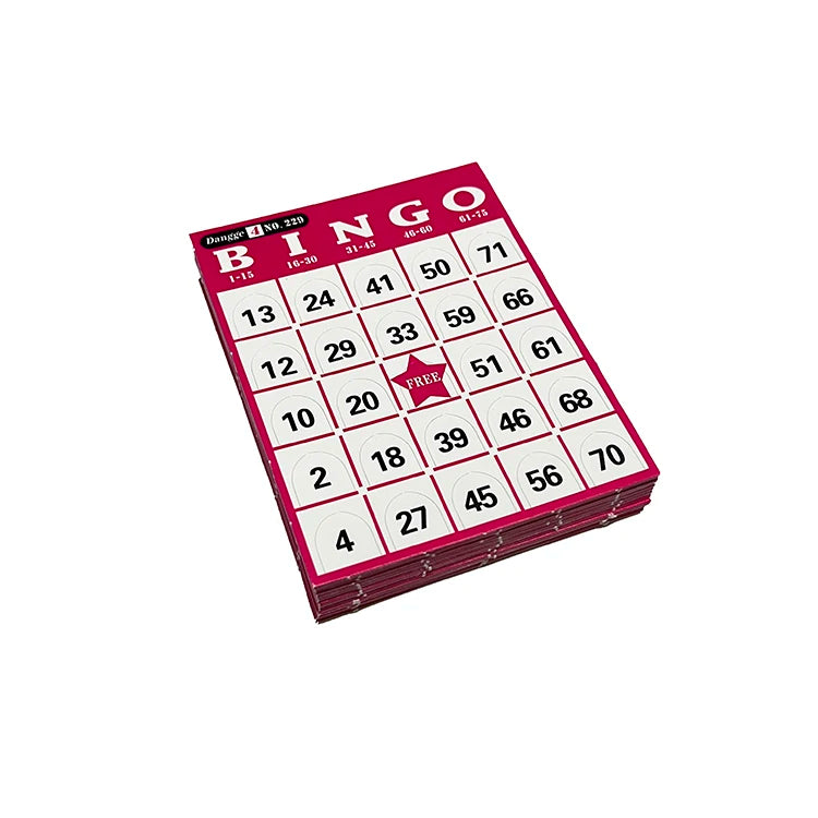 Push-up Bingo Karten Set für Bingo-Spiele – 540 Karten in 9 Farben mit Nummern 01-75