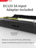 Li-Ion 18650 / 21700 – Ladegerät mit automatischer Batterietyp-Erkennung und LCD-Display