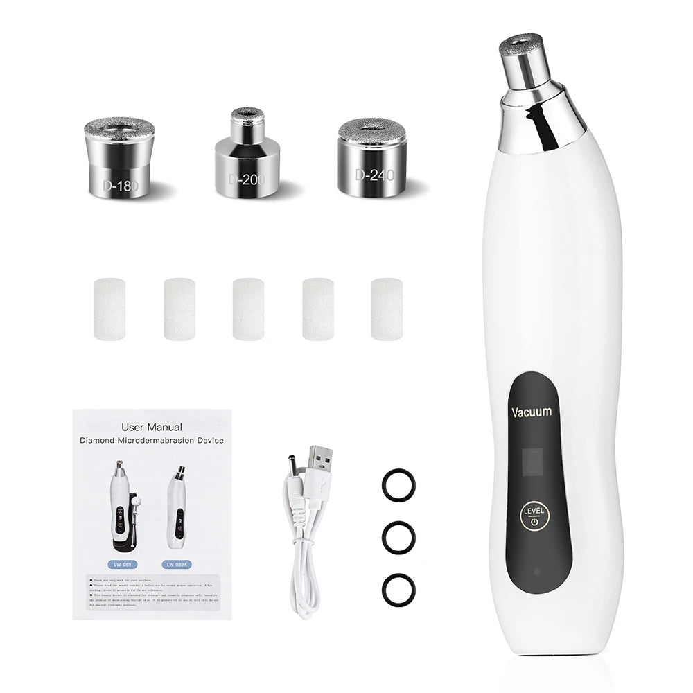 Dispositivo portatile per microdermoabrasione con diamante, peeling facciale, idratante, aerografo, esfoliante, pulizia profonda, rimozione punti neri