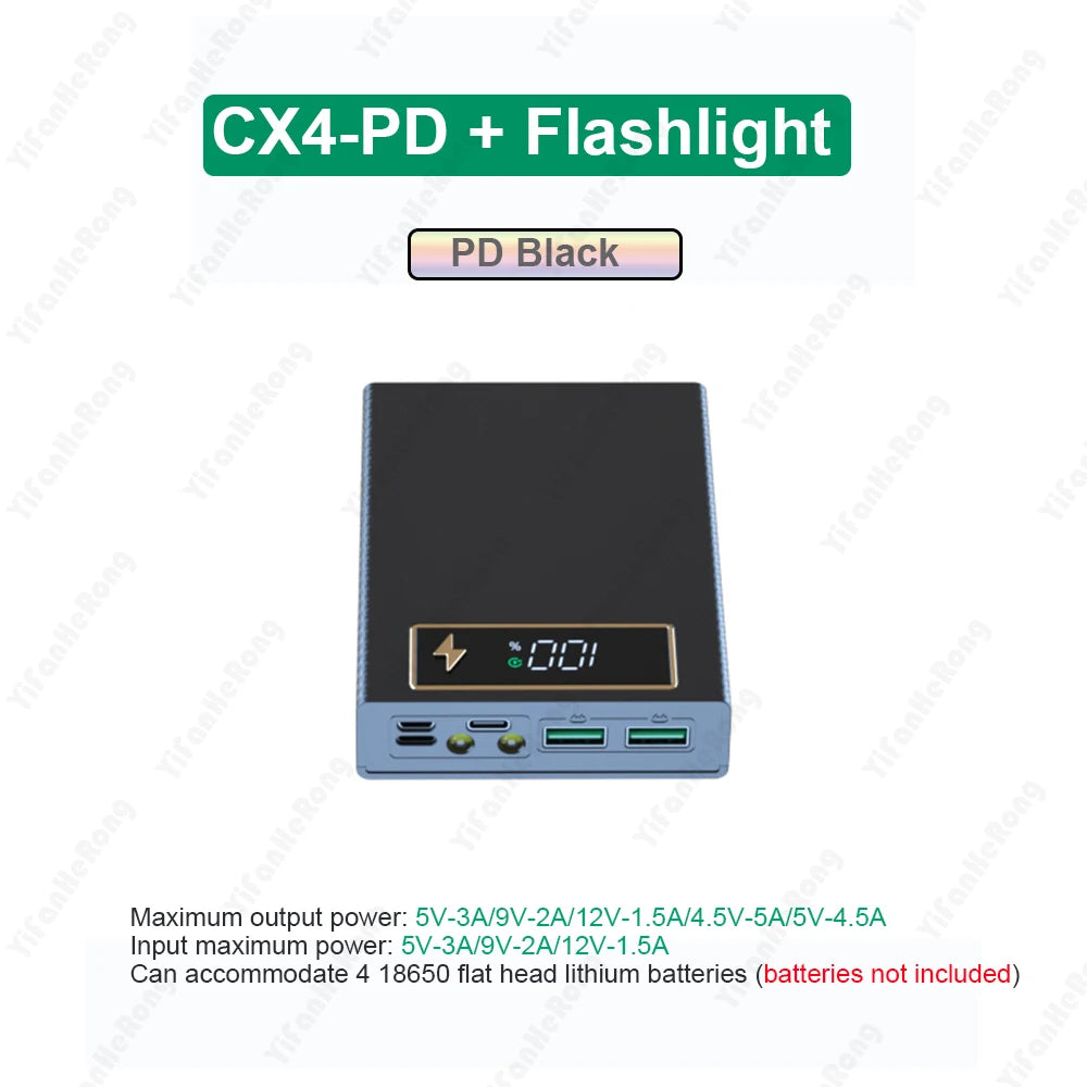 Power Bank Case für mobile Energieversorgung – sofort nutzbar dank LCD-Anzeige und abnehmbarem Design