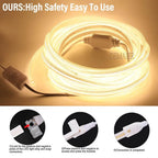 COB LED Strip Light Zubehör: Verbindungskabel & Clips - Stilvolle, sichere Verbindung für 220V EU LED-Streifen mit 360 LEDs auf 12mm. Die hochwertigen Clips und Steckverbinder bieten eine zuverlässige Lösung. Perfekt für professionelle Beleuchtungsprojekt