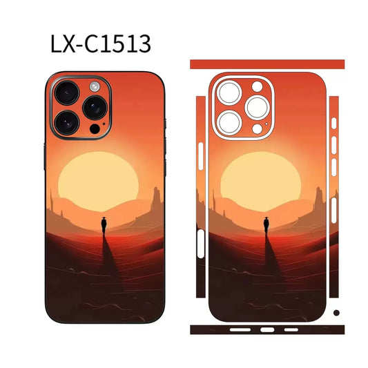colorful Skin Sticker For iPhone 15 Pro Max Back Film 16 14 Plus 13 12 Mini Protective Decal Wrap Side Frame Protector