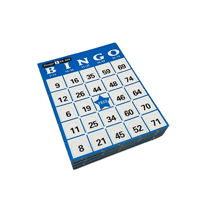 Push-up Bingo Karten Set für Bingo-Spiele – 540 Karten in 9 Farben mit Nummern 01-75
