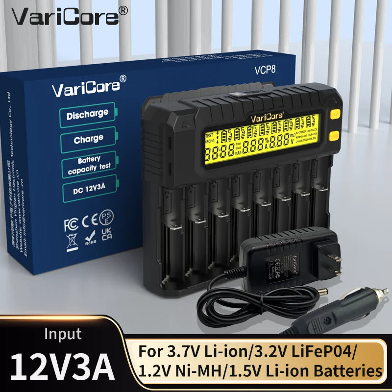 Li-Ion 18650 / 21700 – Ladegerät mit automatischer Batterietyp-Erkennung und LCD-Display