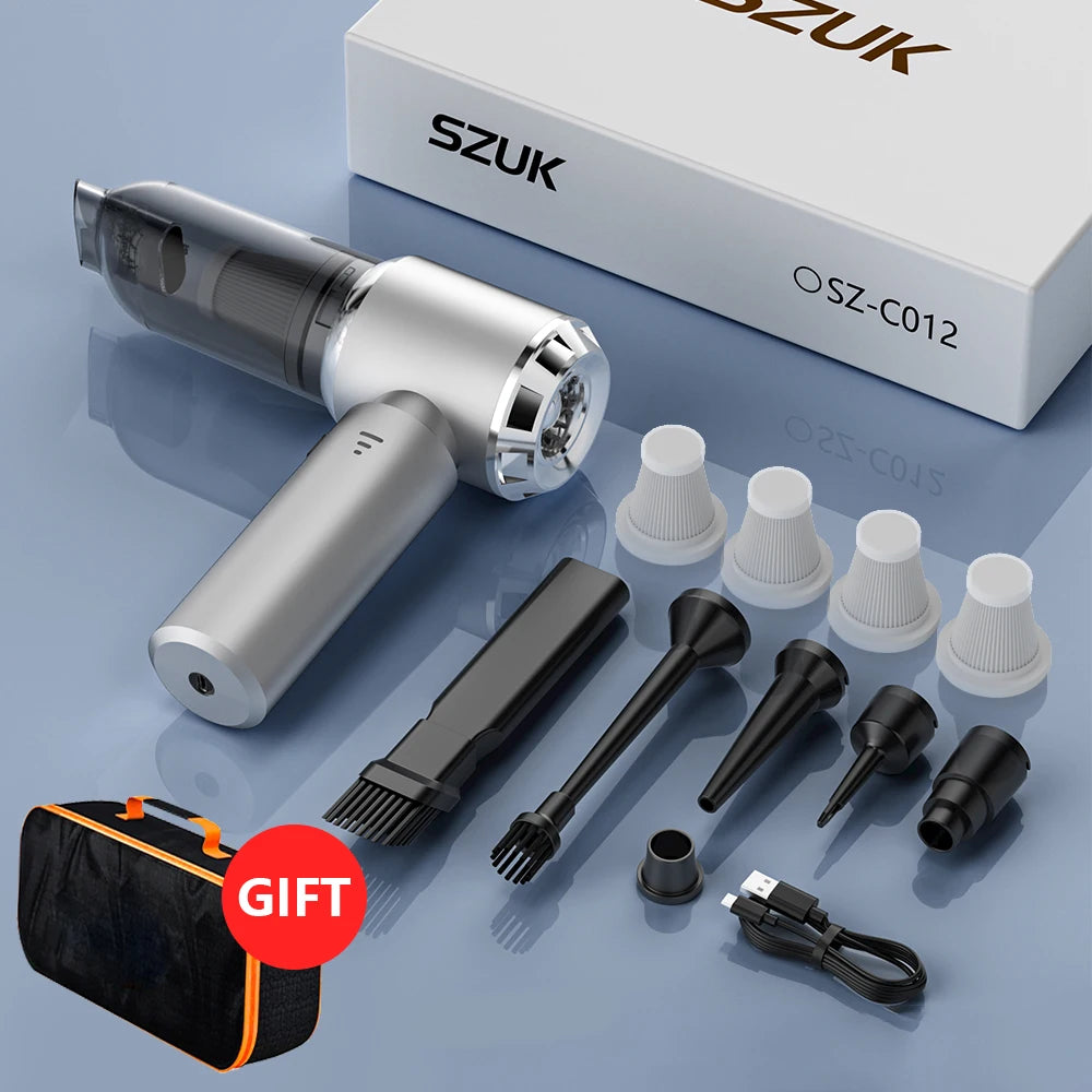 SZUK Mini Staubsauger für's Auto – Wireless Mini Handheld mit Brushless Power