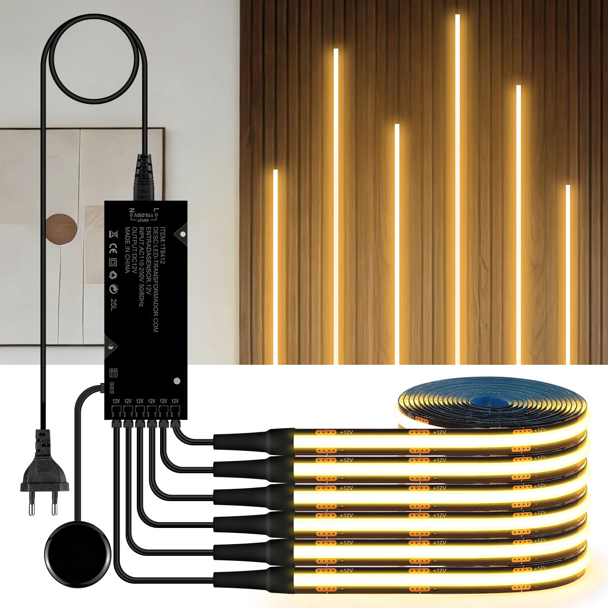Touch dimmbare LED Lichtleiste mit schwarzem PCB für Holzpaneele
