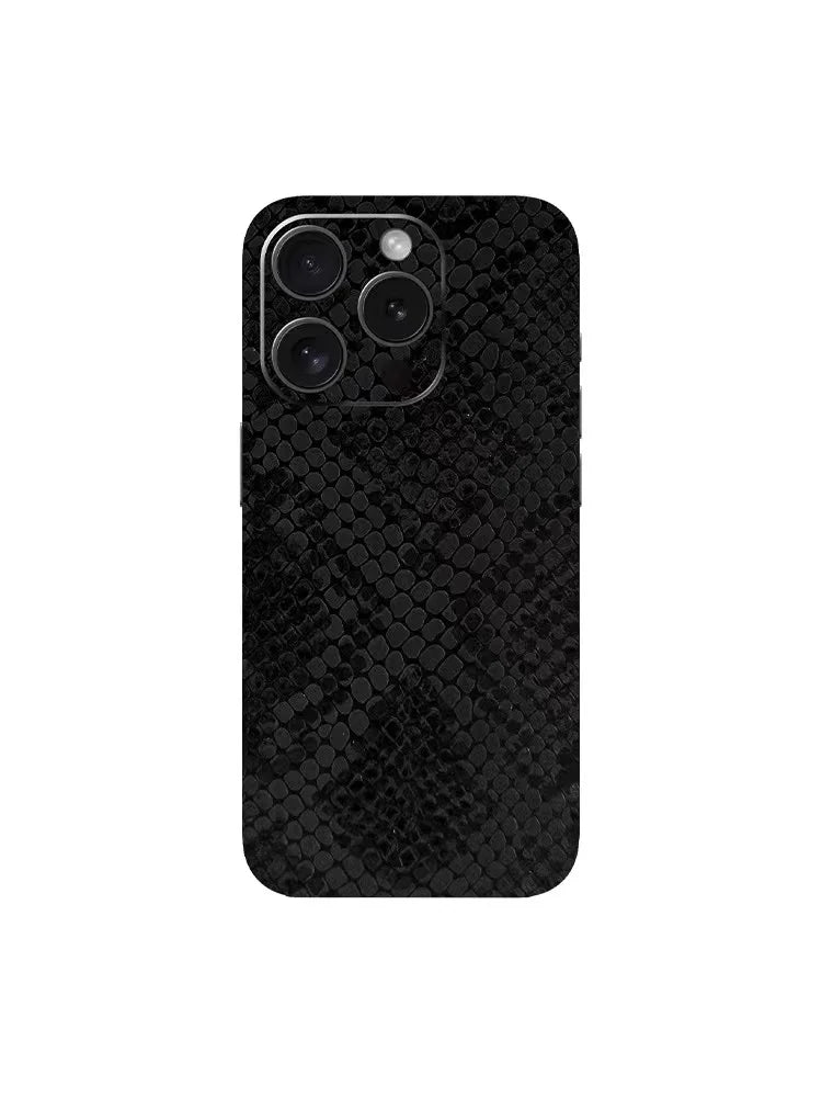 Luxury Leather Grain Wrap Phone Back Sticker skin For iPhone17 16  15 14 13 promax 13mini 12promax Film Skin