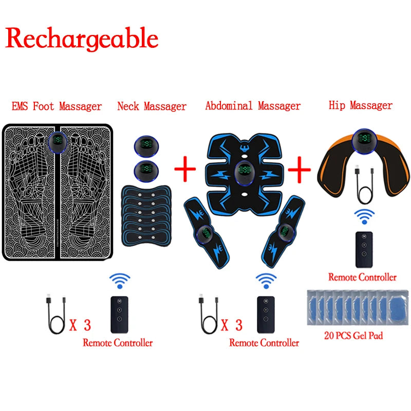 Remote-controlled EMS muscle stimulator for abdominal training and slimming