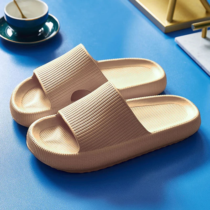 Womens EVA thick platform indoor bathroom slippers
