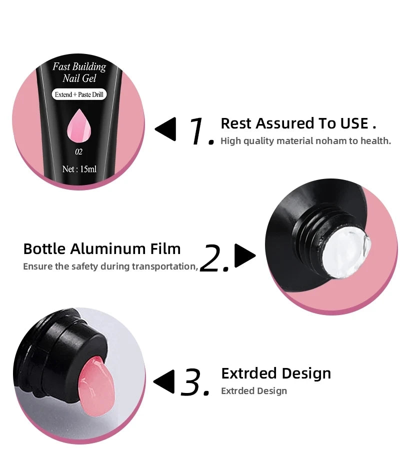 Acryl & UV-Gel Nagelset – Komplettes Maniküre-Kit mit LED-Lampe