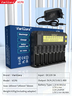Li-Ion 18650 / 21700 – Ladegerät mit automatischer Batterietyp-Erkennung und LCD-Display