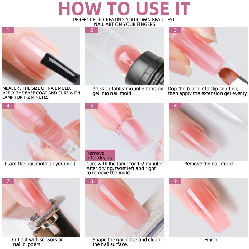 Acryl & UV-Gel Nagelset – Komplettes Maniküre-Kit mit LED-Lampe