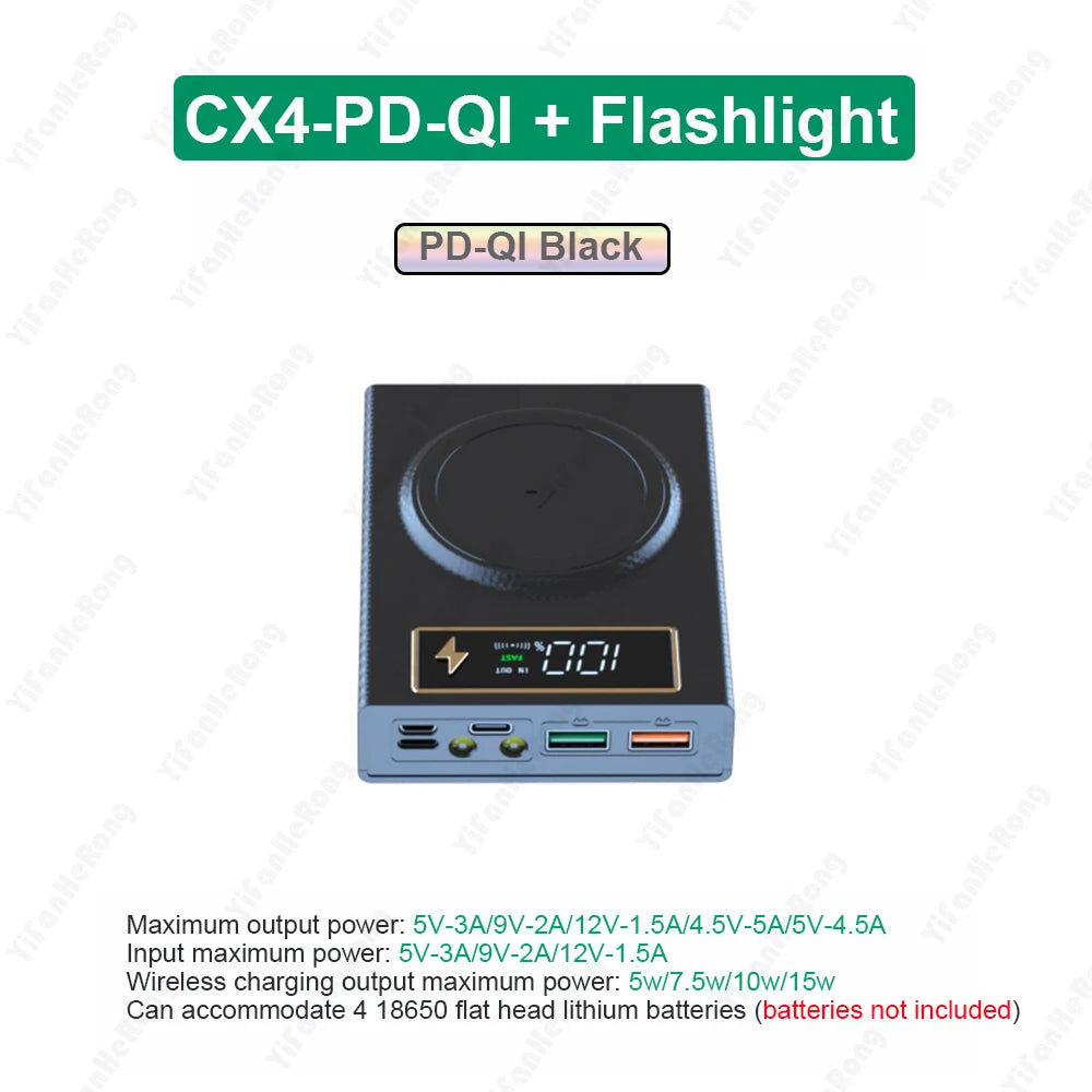 Power Bank Case für mobile Energieversorgung – sofort nutzbar dank LCD-Anzeige und abnehmbarem Design