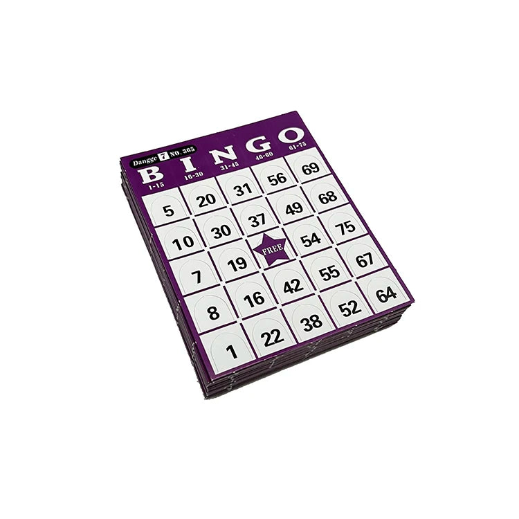 Push-up Bingo Karten Set für Bingo-Spiele – 540 Karten in 9 Farben mit Nummern 01-75