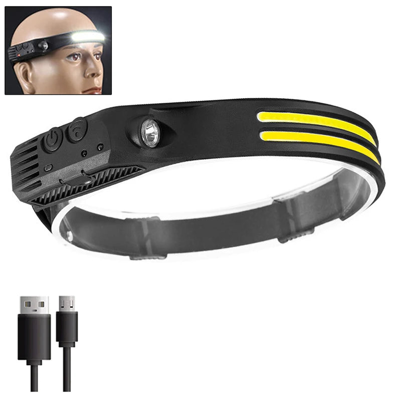 USB wiederaufladbare LED Stirnlampe mit Induktionssensor für Kinder und Outdoor
