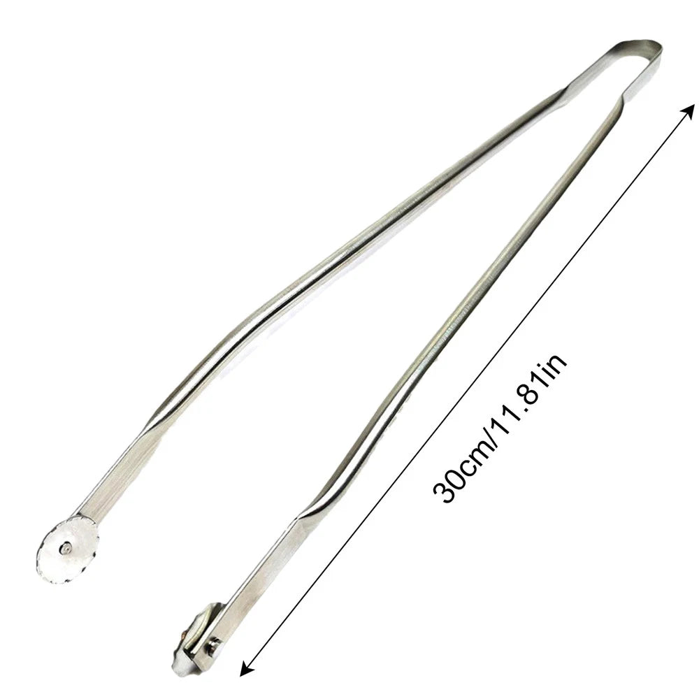 Rotierende Grillzange speziell für Würste | Edelstahl BBQ Zange mit Rollrad für perfektes Wenden