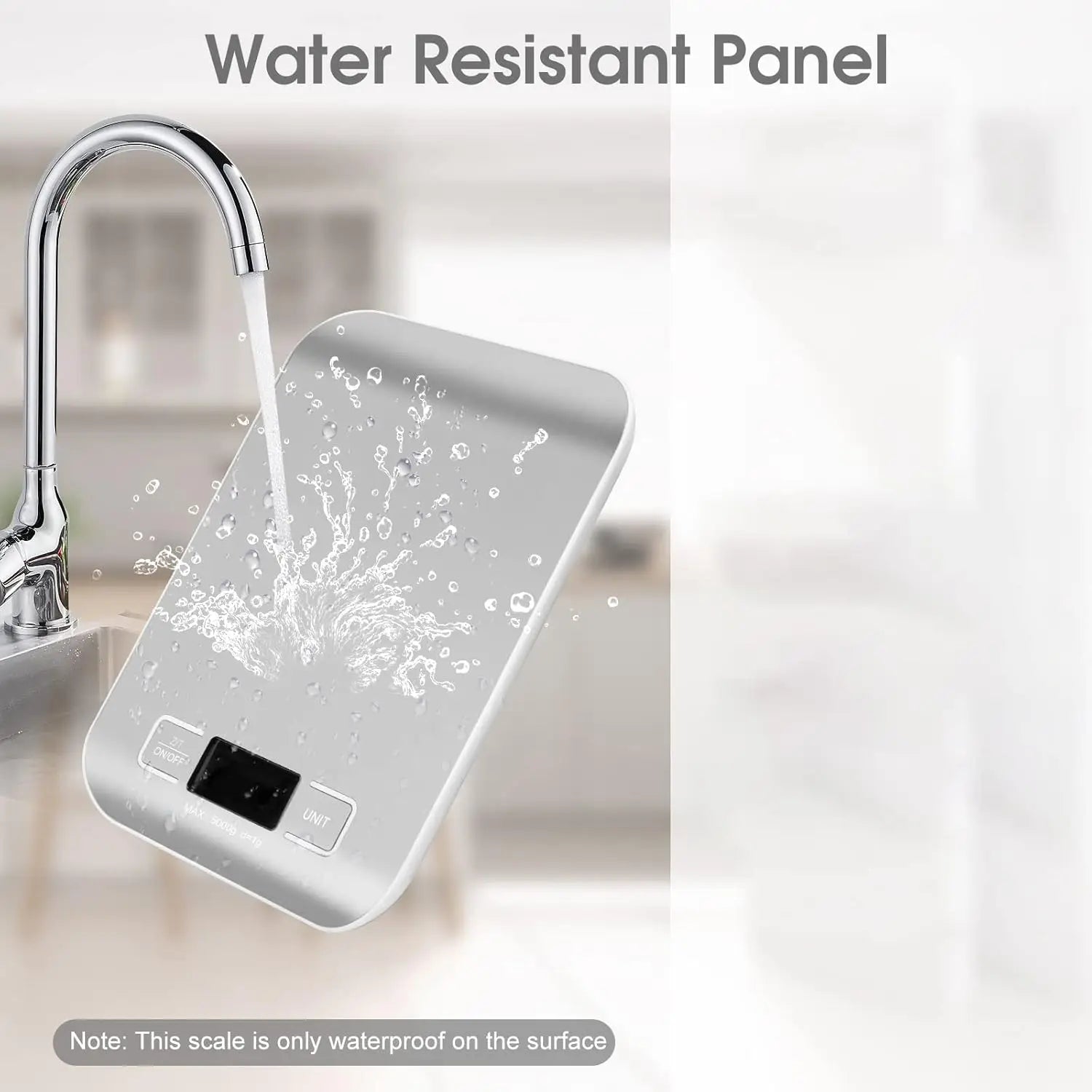 Küchenwaage für präzises Wiegen – einfache Einheitenumschaltung per Knopfdruck