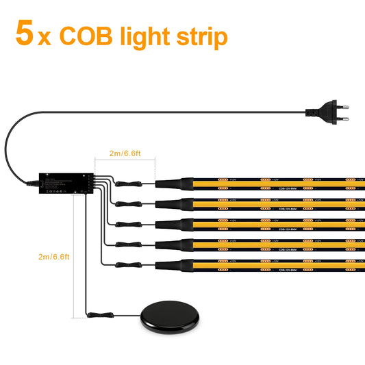 Touch dimmbare LED Lichtleiste mit schwarzem PCB für Holzpaneele