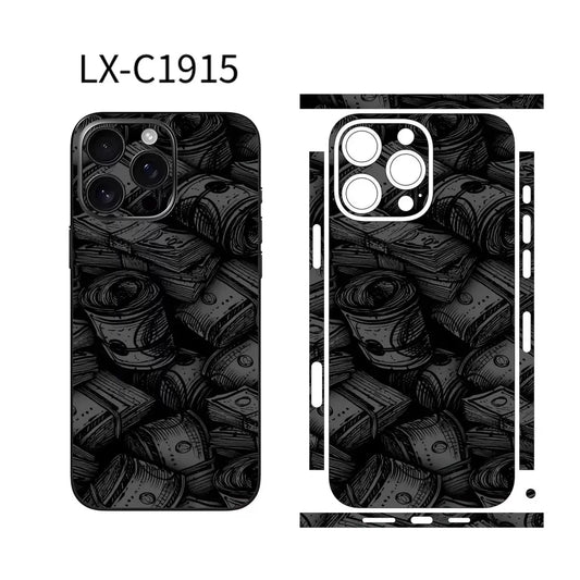 colorful Skin Sticker For iPhone 15 Pro Max Back Film 16 14 Plus 13 12 Mini Protective Decal Wrap Side Frame Protector