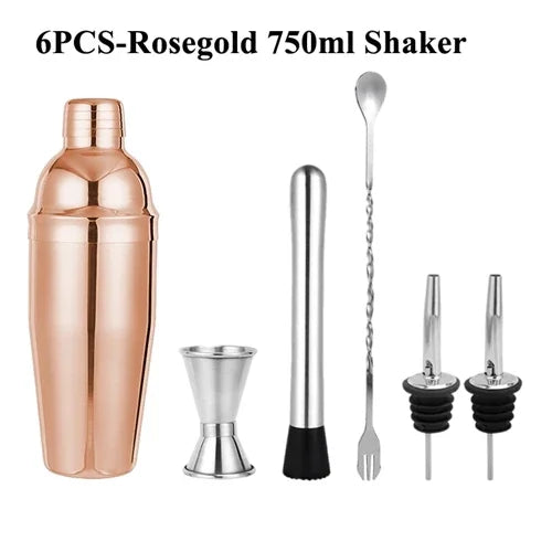 Cocktail Shaker Set 1–33 Teile – Profi Barkeeper-Set mit Rezeptbuch & Barständer