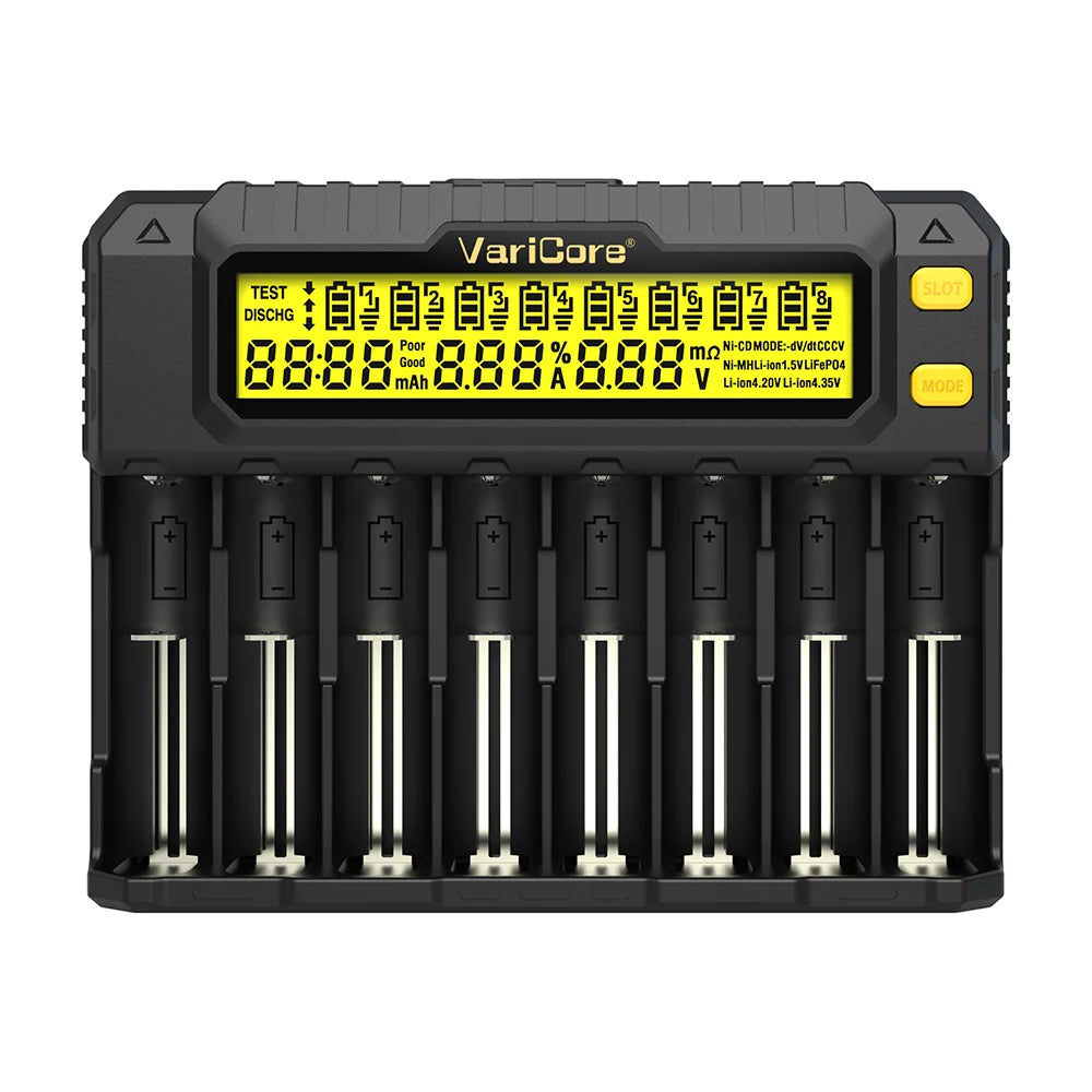 Li-Ion 18650 / 21700 – Ladegerät mit automatischer Batterietyp-Erkennung und LCD-Display