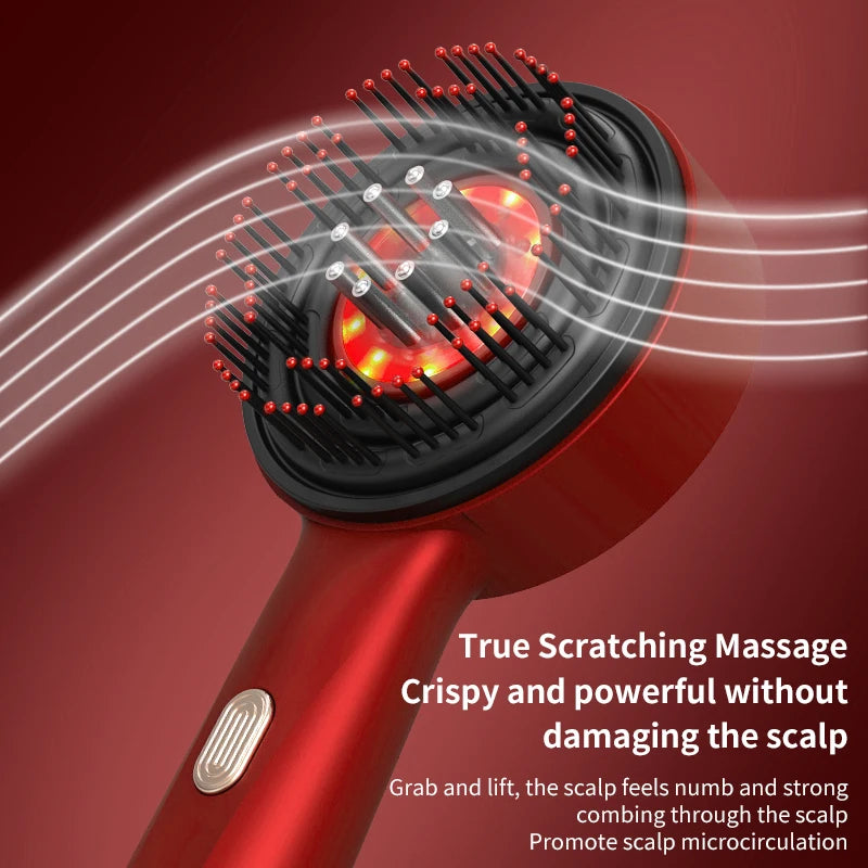 3-in-1 Elektrische Massagebürste mit Infrarot-Therapie und EMS-Stimulation der Haarfollikel und Förderung des Haarwachstums