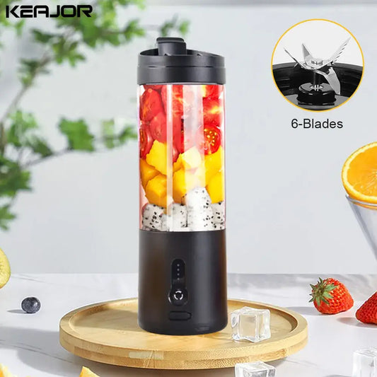 Mini Tragbarer Mixer - Lecker und praktisch - Frischer Genuss auf Knopfdruck! Unser tragbarer Mini-Blender sorgt für köstliche Säfte und Smoothies unterwegs. 150W Motor, 530 ml Kapazität, zerkleinert mühelos Eiswürfel. 4000mAh-Akku für bis zu 25 Tassen Sa